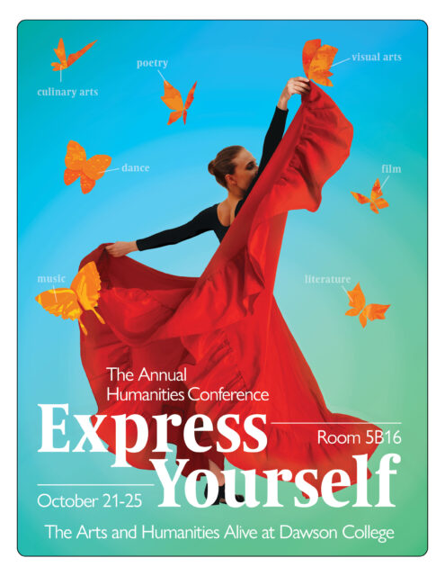 Poster of the this year's Express Yourself event, as part of the Annual Humanities Conference.