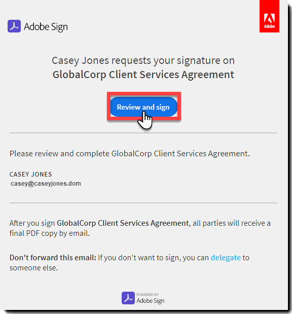 signing with adobe